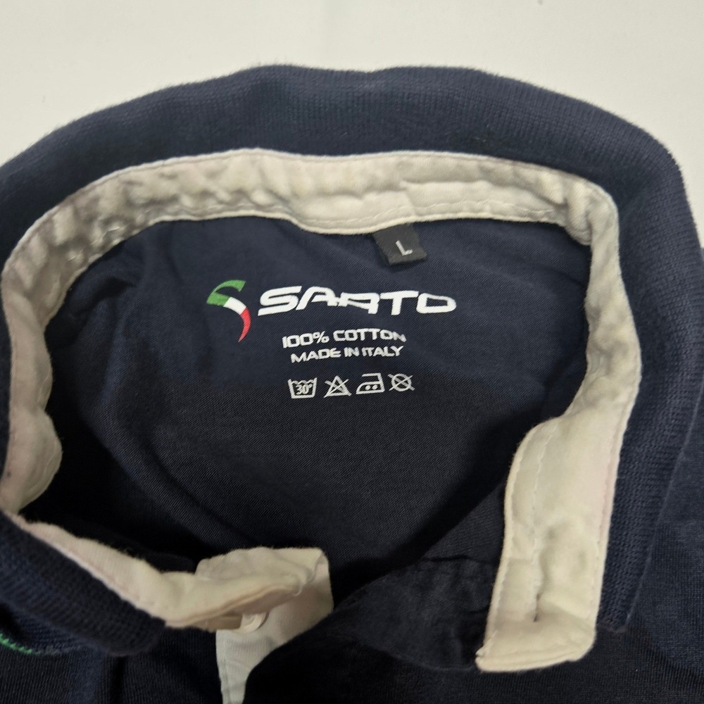 Sarto Serious Cycling Polo Shirt Mens M / L Blue Made In Italy Bike Road Core - Picture 6 of 10